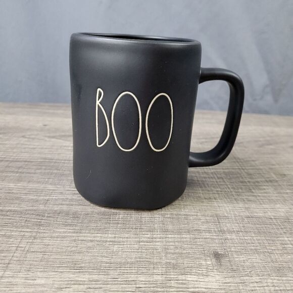 Rae Dunn Artisan Collection Black Ceramic Farmhouse Boo Halloween‎ Mug - Picture 1 of 6
